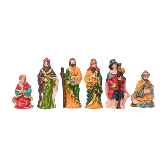 Wonderland Christmas crib nativity figures, set of 10