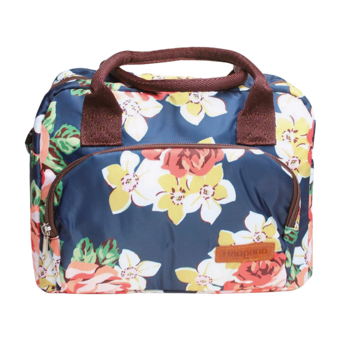 Wonderland Thermal insulated reusable tote lunch bag flower print