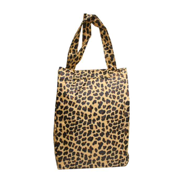 Wonderland Thermal insulated canvas tote lunch bag(Brown Tiger Print)