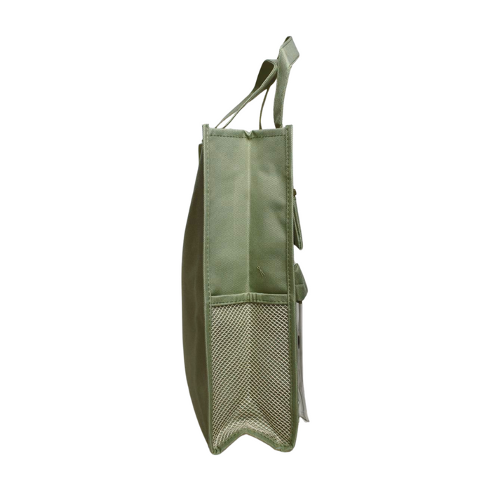 Wonderland Cute portable handbag for kids school,Multi-functional,multi-pockets tote bag with zipper and side pockets (Light Green)
