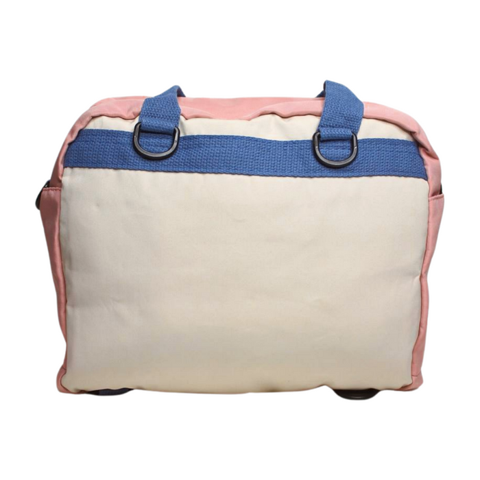 Wonderland Women multifunctional puffer quilted tote bag  (White Pink)