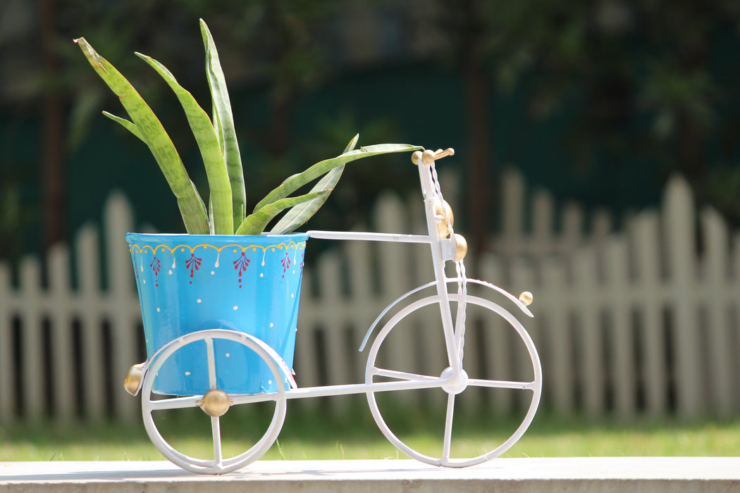 Wonderland Bicycle Pot Stand With Buckets - Flower Display Stand for Patio Deck Garden Lawn - Outdoor Flower Pots Stand Plant Accessories
