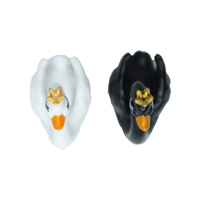 Miniature Toys : (Set of 2) Black & White Swans