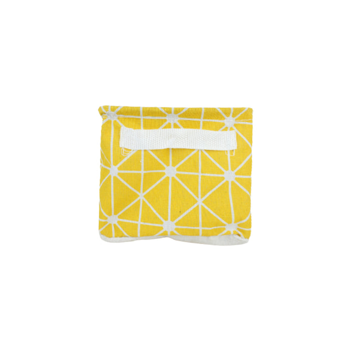 (Set of 4) Foldable Cloth Storage Box (Yellow)