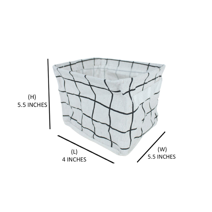 (Set of 4) Foldable Cloth Storage Box (White)