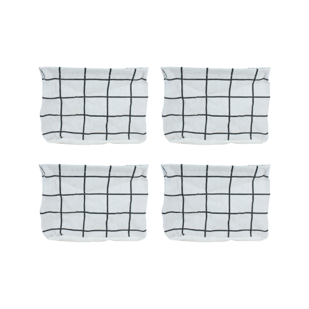 (Set of 4) Foldable Cloth Storage Box (White)