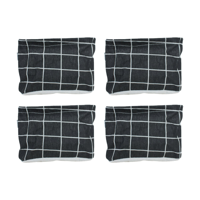 (Set of 4) Foldable Cloth Storage Box (Black)