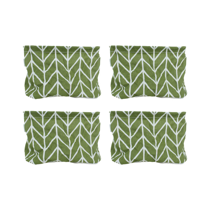 (Set of 4) Foldable Cloth Storage Box (Green)