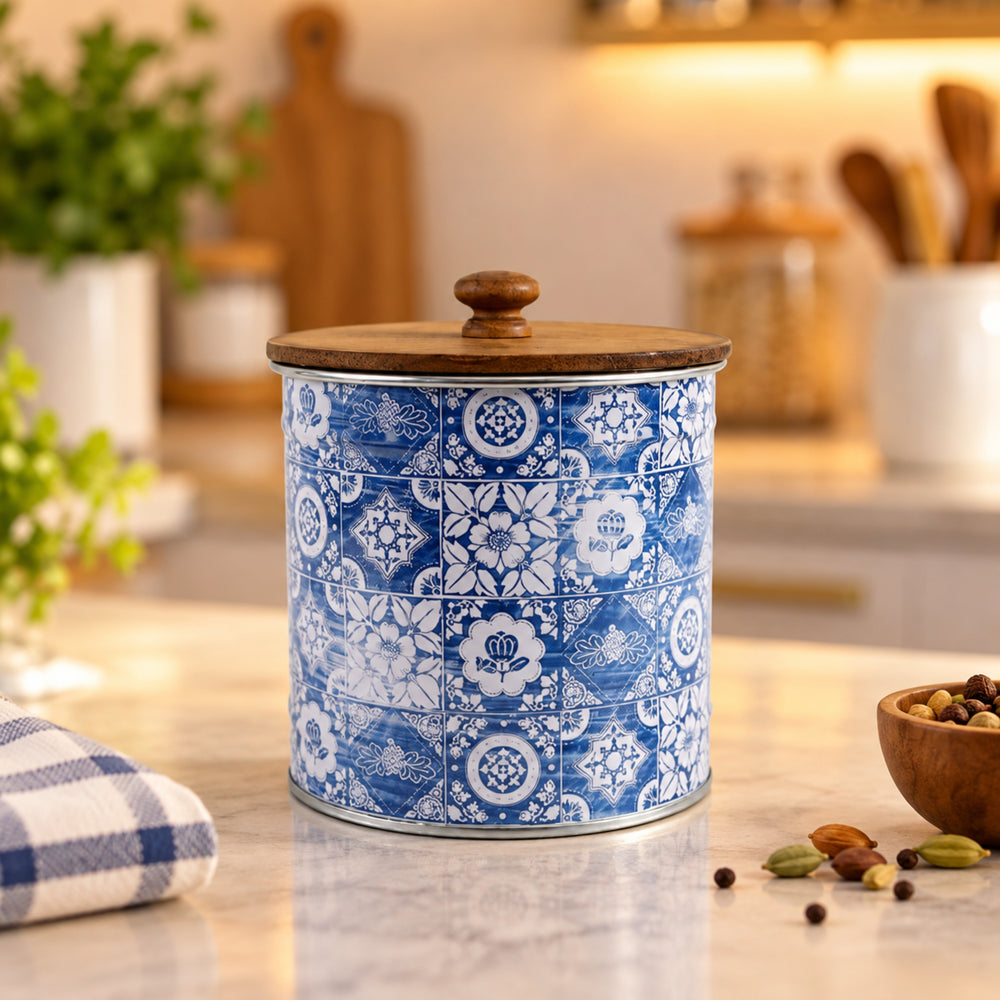 Metal Mandala print storage container