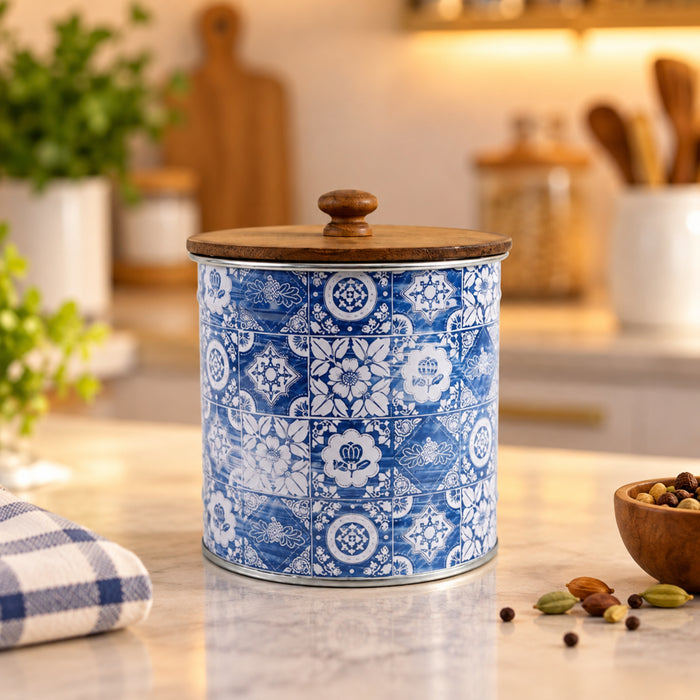 Metal Mandala print storage container