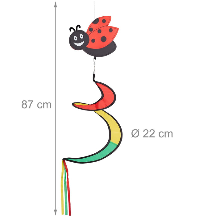Garden Wind Spinner Hanging Decor Set with Frog, Bee & Ladybug Designs