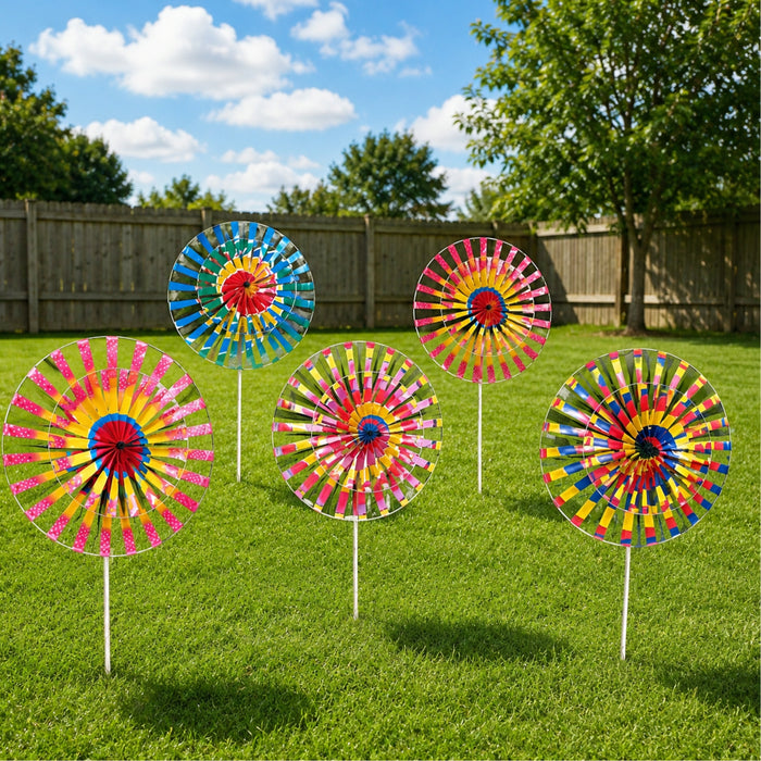 5 Pc Colorful Garden Windmill Decorative Pinwheel |