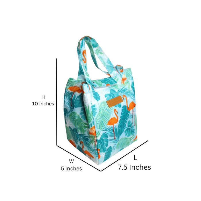Wonderland Thermal insulated canvas tote lunch bag(Sky Blue)