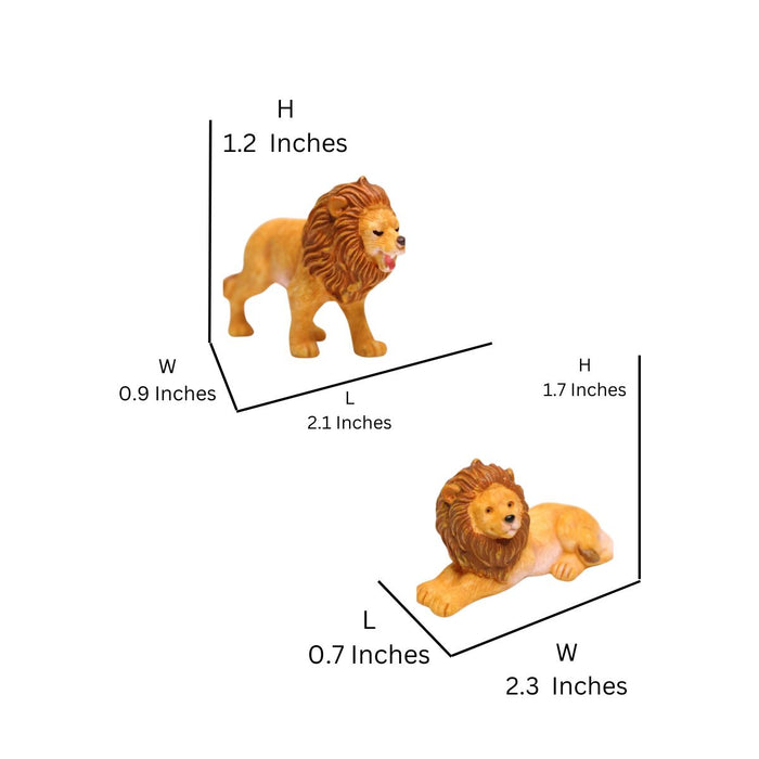 Wonderland (set of 2) resin  miniature lion figurine