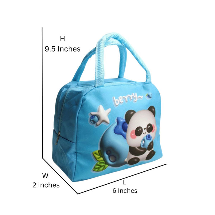 Wonderland Cute 3D cartoon animal insulated lunch bag (Sky Blue) (Cute Panda Print)