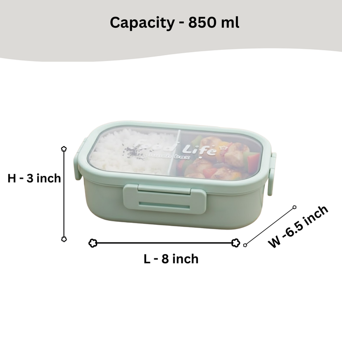 Kids- 850 ml Lunch SS Box Stainless Steel Food Life (price per pc)| Leak-Proof Tiffin Box for Kids | Premium School and Picnic Lunch Box- 8x6.5x3 inch