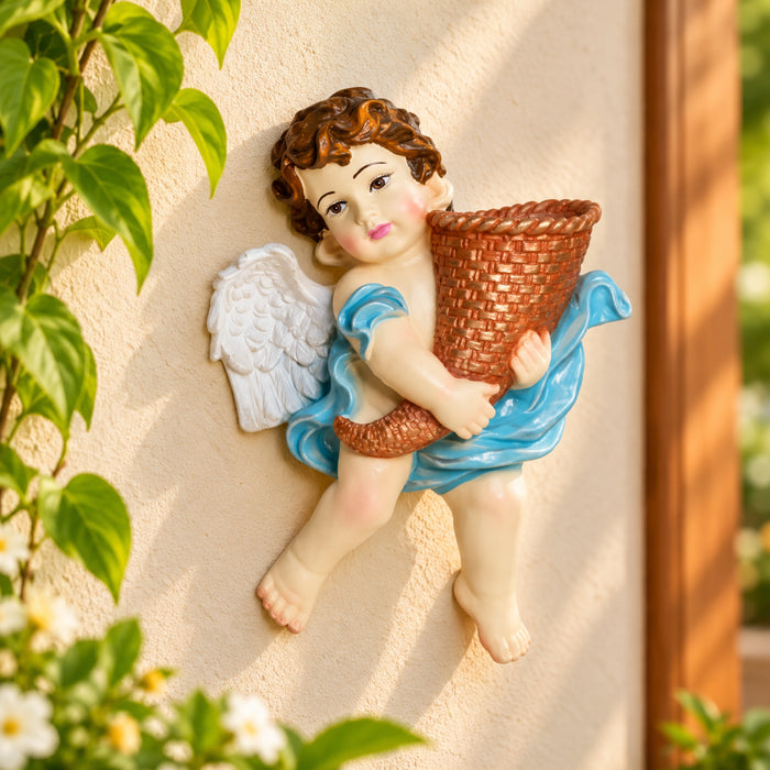 Style 3 resin white wall angel statue planter