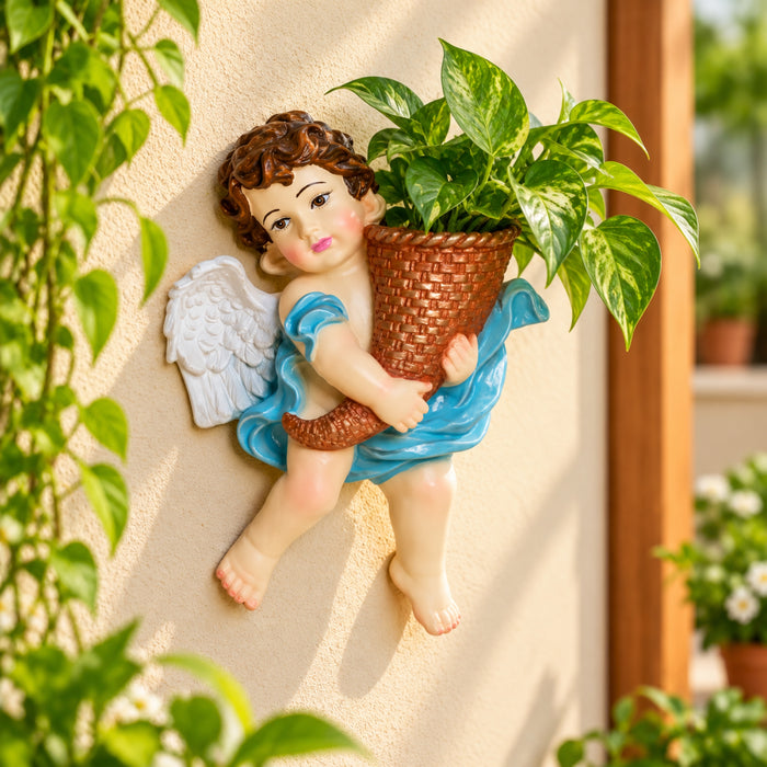 Style 3 resin white wall angel statue planter