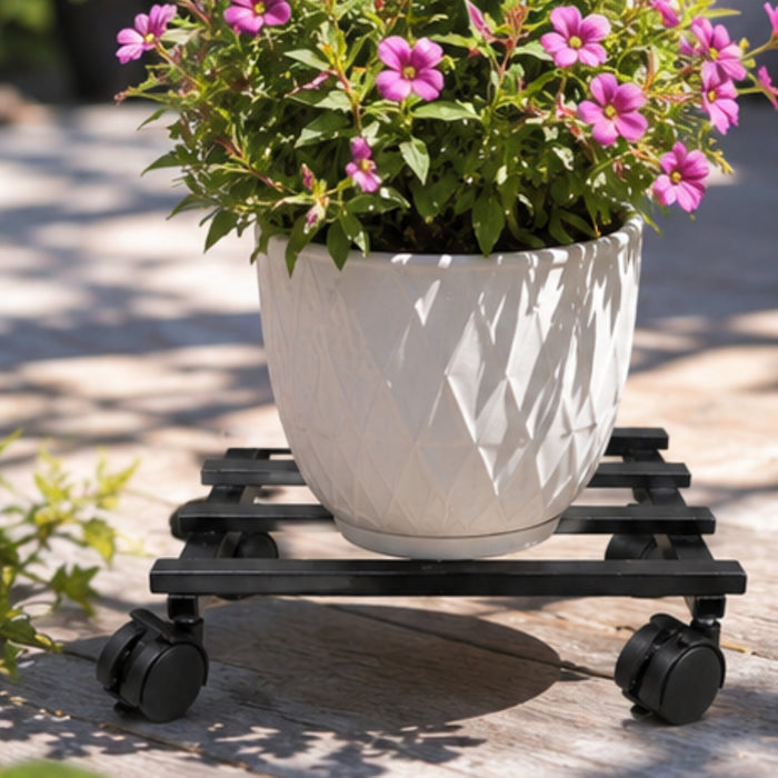 Wonderland Heavy Duty Adjustable Plant Caddy with Wheels | Mobile Plant Stand Trolley for Indoor & Outdoor Use | Flower Pot Mover and Floor Protector