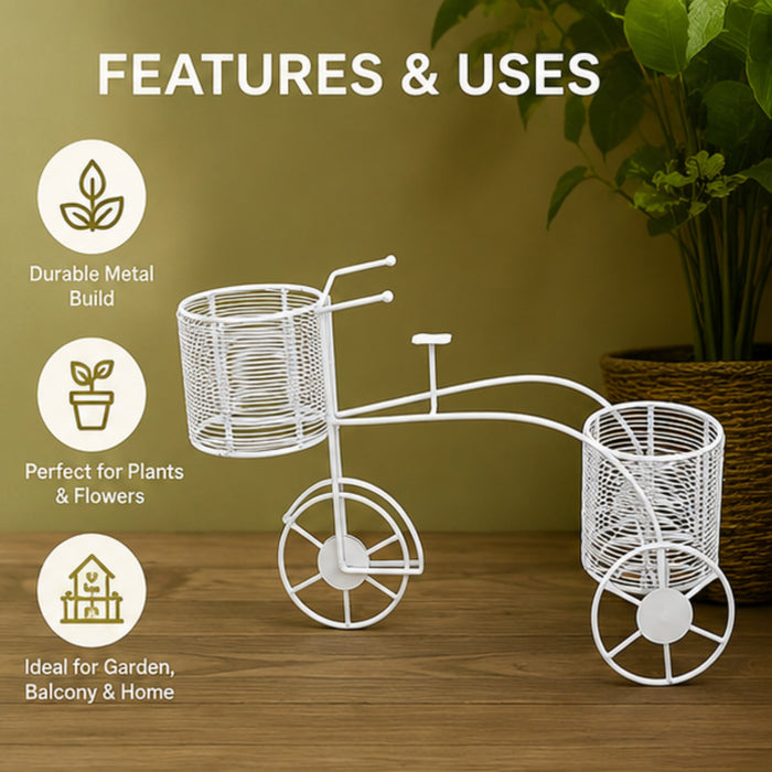 Metal Bicycle Plant Stand for Garden and Balcony Decoration