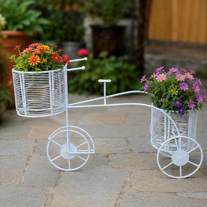 Metal Bicycle Plant Stand for Garden and Balcony Decoration