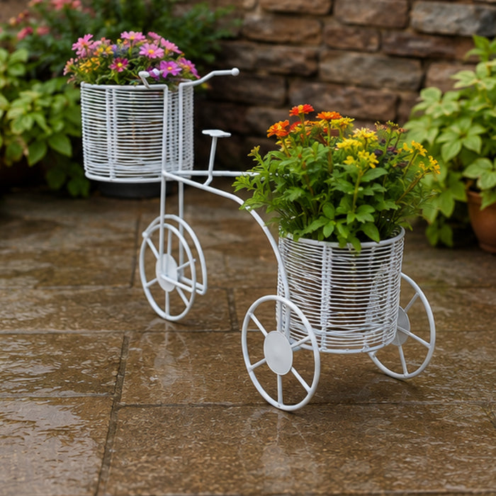 Metal Bicycle Plant Stand for Garden and Balcony Decoration
