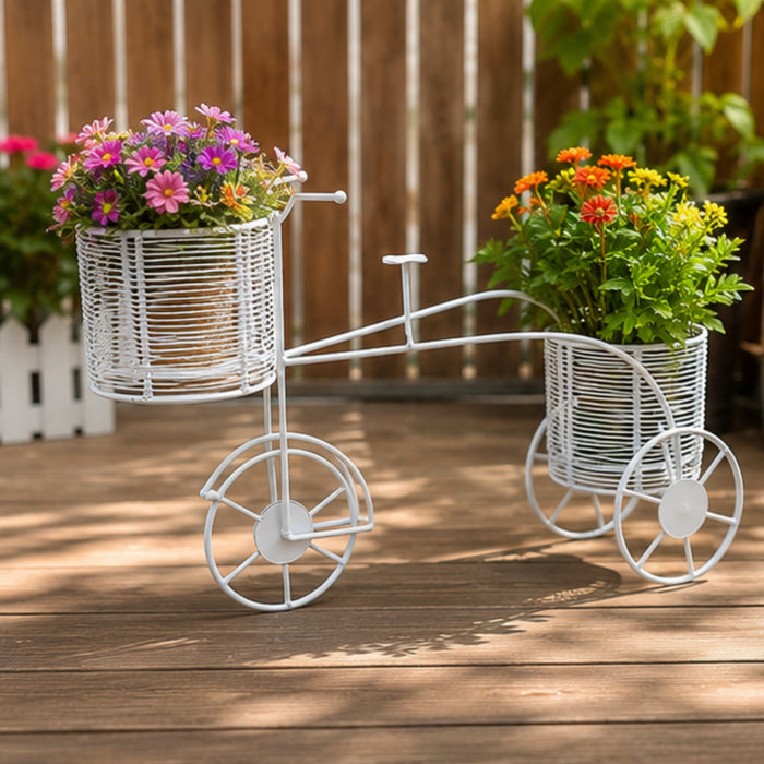 Metal Bicycle Plant Stand for Garden and Balcony Decoration