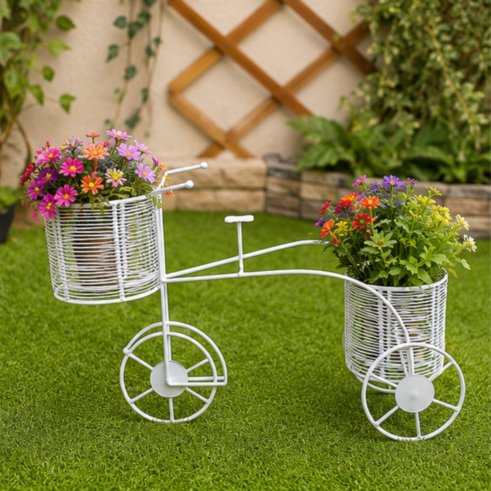Metal Bicycle Plant Stand for Garden and Balcony Decoration