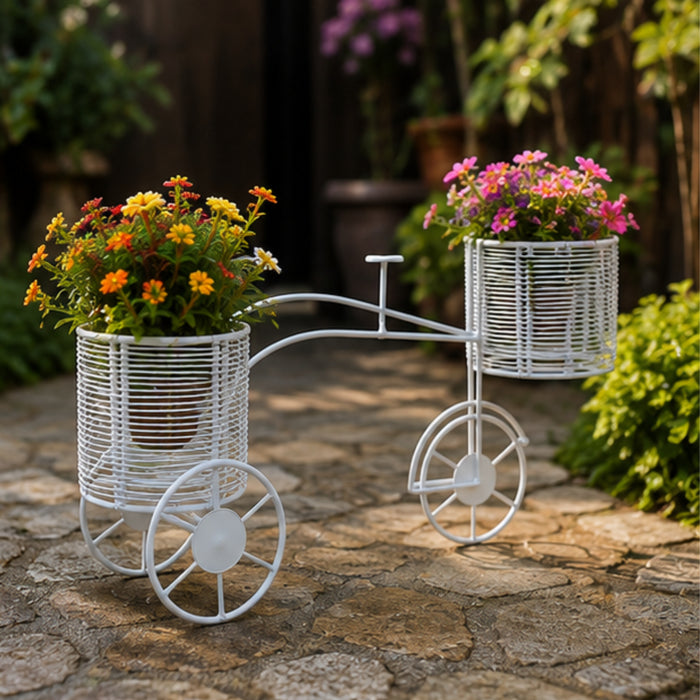 Metal Bicycle Plant Stand for Garden and Balcony Decoration