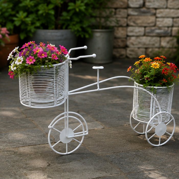 Metal Bicycle Plant Stand for Garden and Balcony Decoration