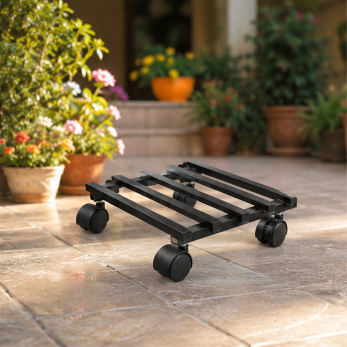Wonderland Heavy Duty Adjustable Plant Caddy with Wheels | Mobile Plant Stand Trolley for Indoor & Outdoor Use | Flower Pot Mover and Floor Protector