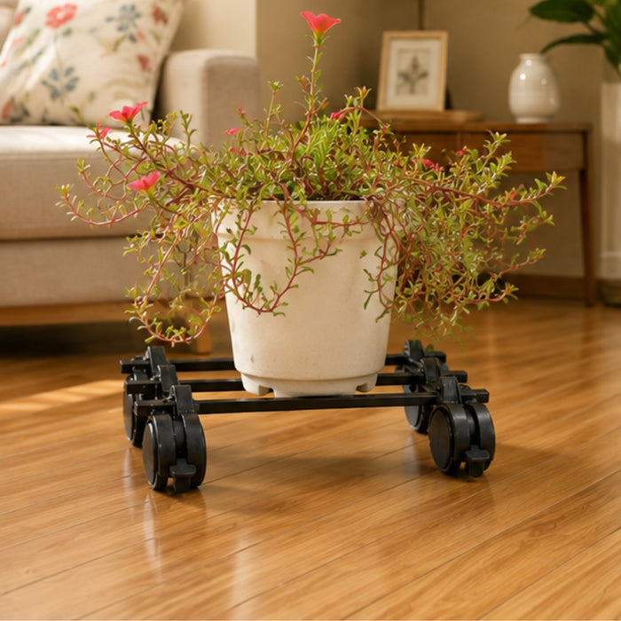 Wonderland Heavy Duty Adjustable Plant Caddy with Wheels | Mobile Plant Stand Trolley for Indoor & Outdoor Use | Flower Pot Mover and Floor Protector