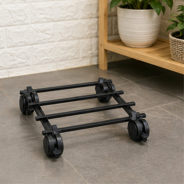 Wonderland Heavy Duty Adjustable Plant Caddy with Wheels | Mobile Plant Stand Trolley for Indoor & Outdoor Use | Flower Pot Mover and Floor Protector