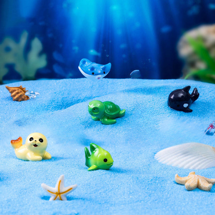 5-Piece Miniature Sea Creature Figurine Set – Cute Plastic Ocean Animals