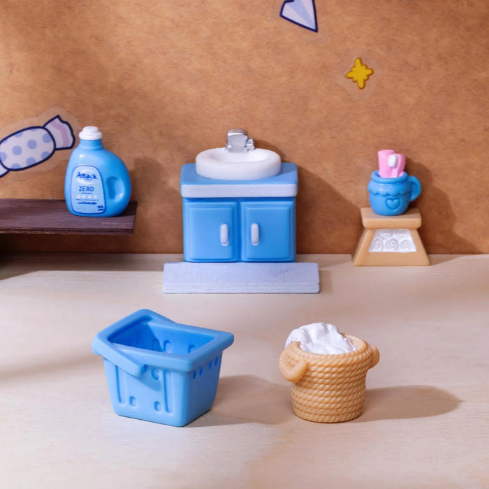 15-Piece Miniature Laundry & Bathroom Accessories Set for Dollhouses & Dioramas