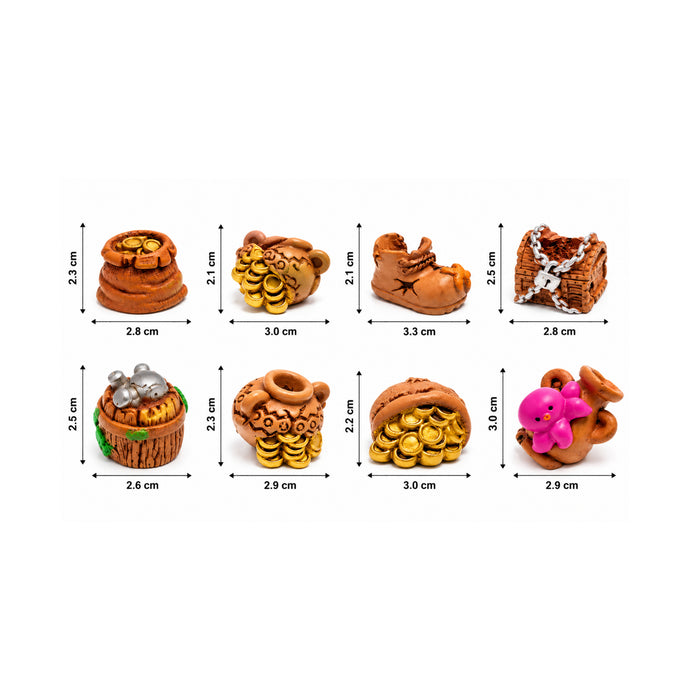 8-Piece Miniature Sunken Treasure & Ocean Figurine Set for Aquariums & Dioramas