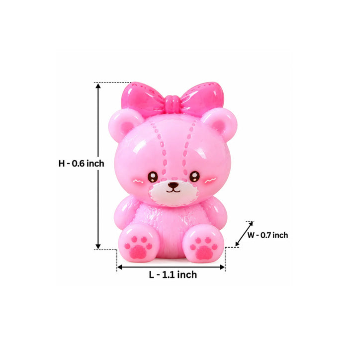 6 Pcs Set Miniature Teddy Bears with Bows – Cute Pastel Plastic Figurines for DIY Crafts, Dollhouse Decor & Microlandscape