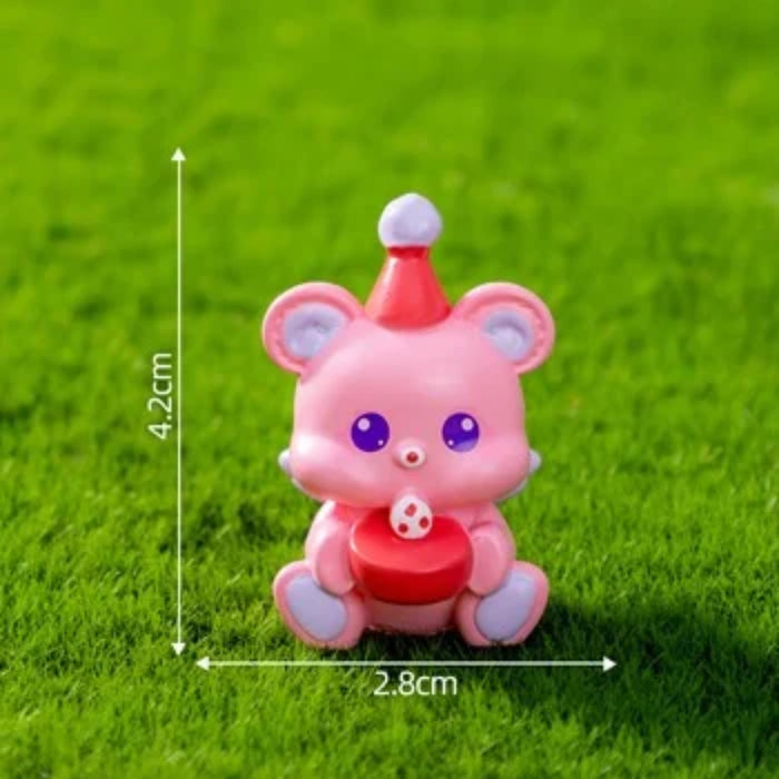 Adorable Birthday Angel Bears Miniature Figurine Set – Pack of 3