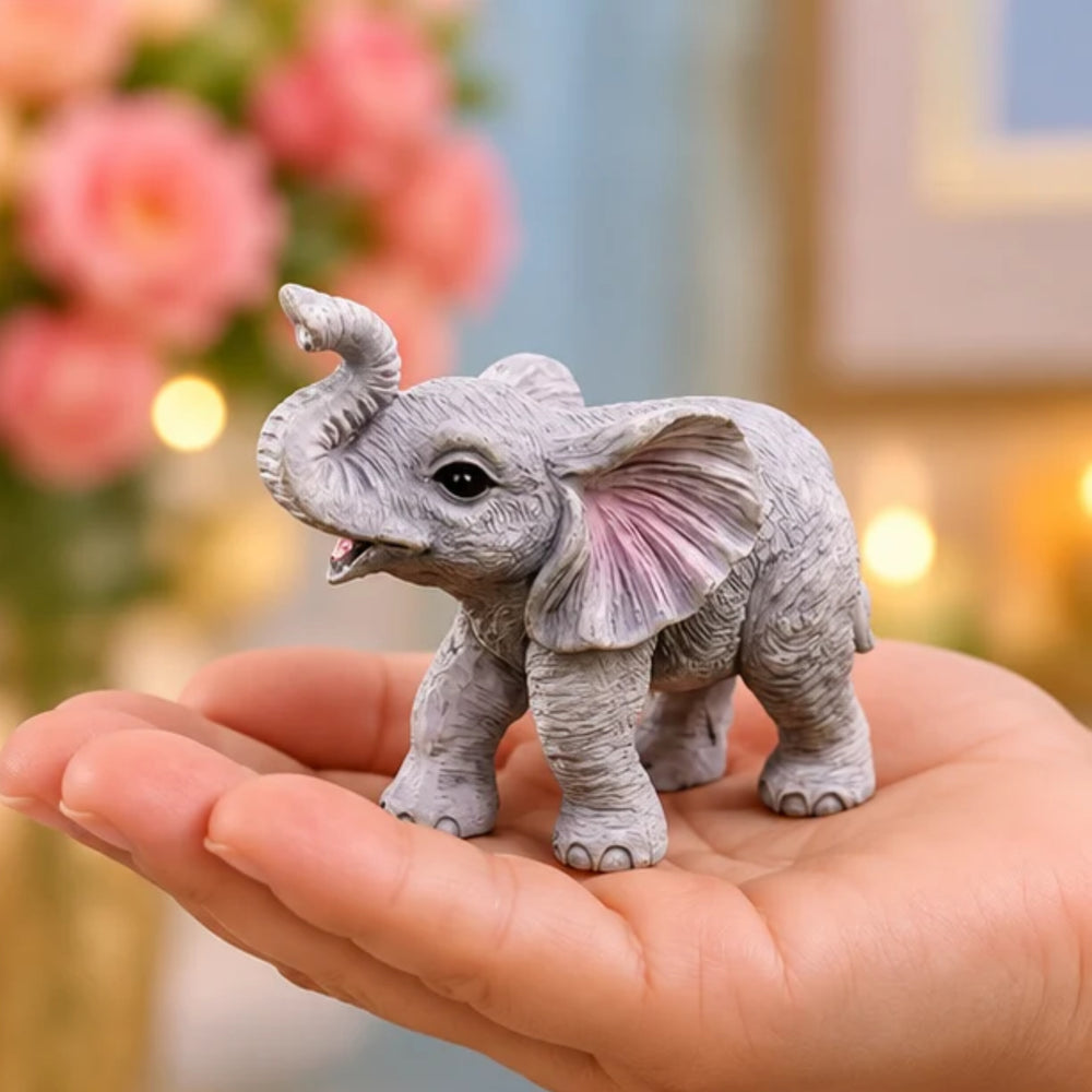 Adorable Baby Elephant Miniatures – Set of 4 Plastic Animal Figurines for Home, Garden, and Decor