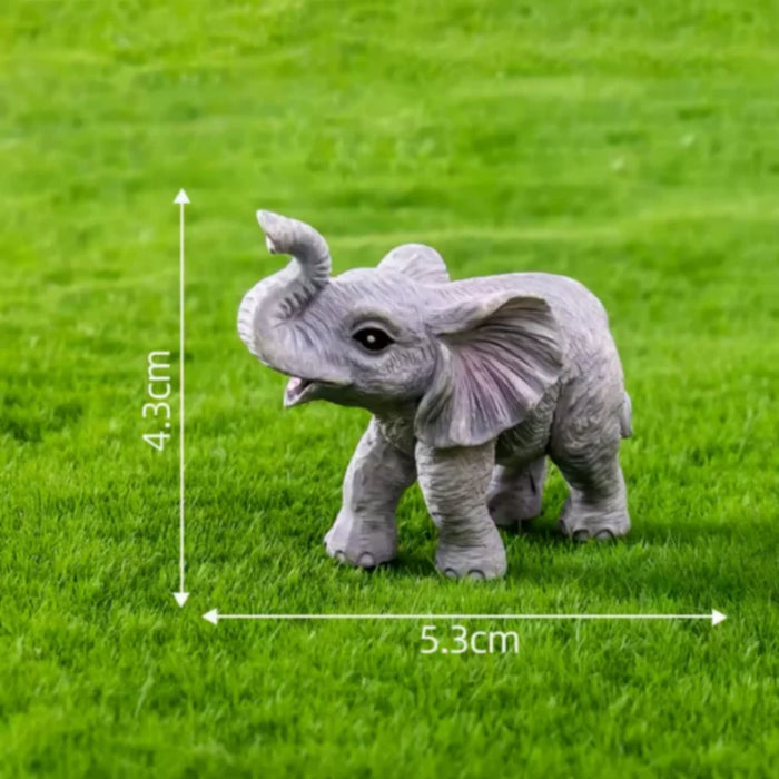 Adorable Baby Elephant Miniatures – Set of 4 Plastic Animal Figurines for Home, Garden, and Decor