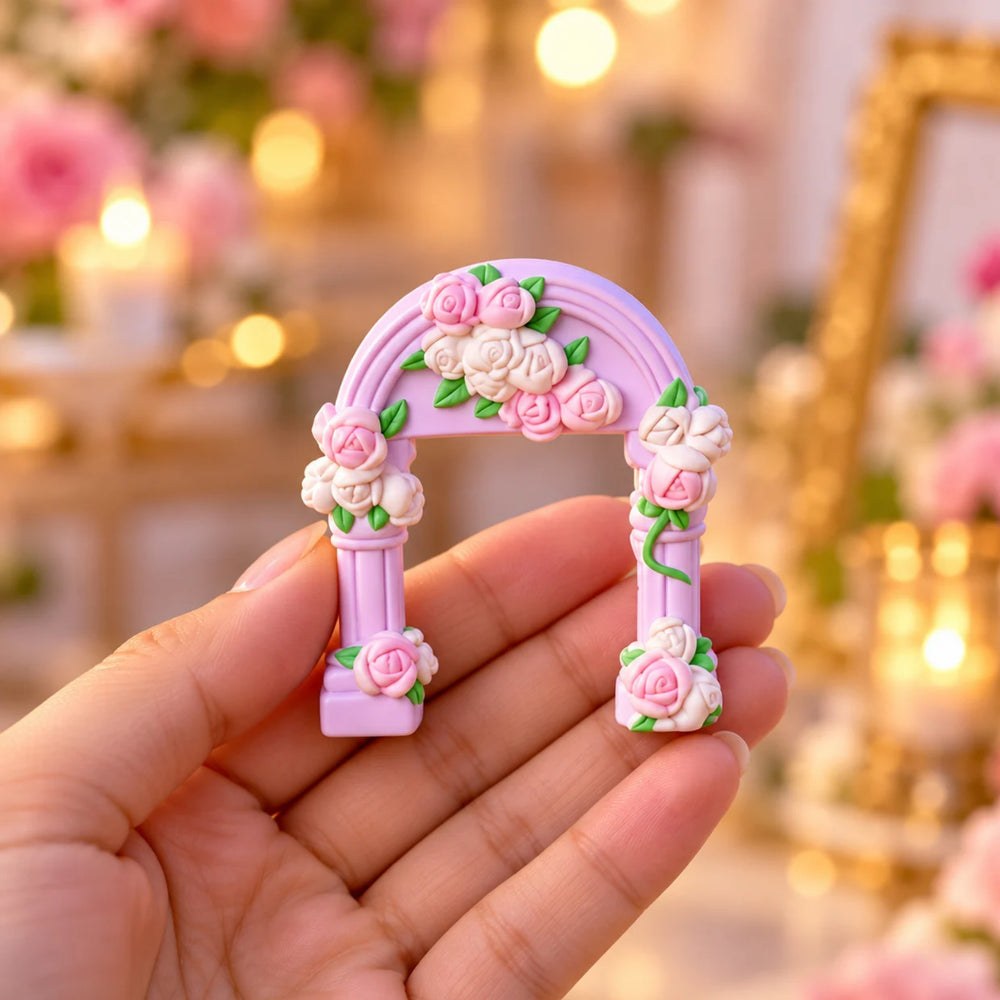 Pastel Lavender Miniature Wedding Decor Set – 11-Piece Romantic Fairy Tale Dollhouse Accessories