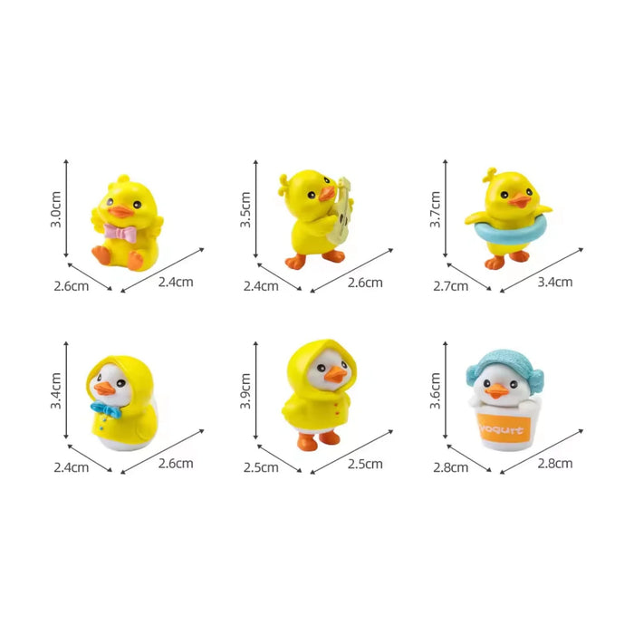 Cute Little Duck Figurines – Set of 5 Miniature Plastic Ducks for Home Decor & Desk Accessories
