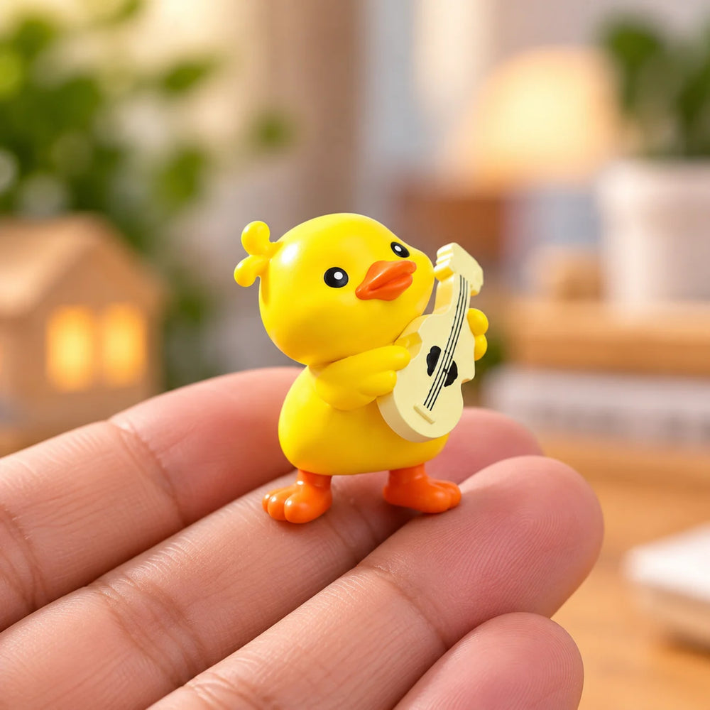 Cute Little Duck Figurines – Set of 5 Miniature Plastic Ducks for Home Decor & Desk Accessories