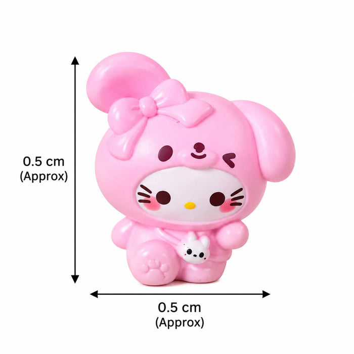 Kawaii Hello Kitty Animal Onesie Miniatures – Set of 8 Cute Cartoon Collectible Figurines