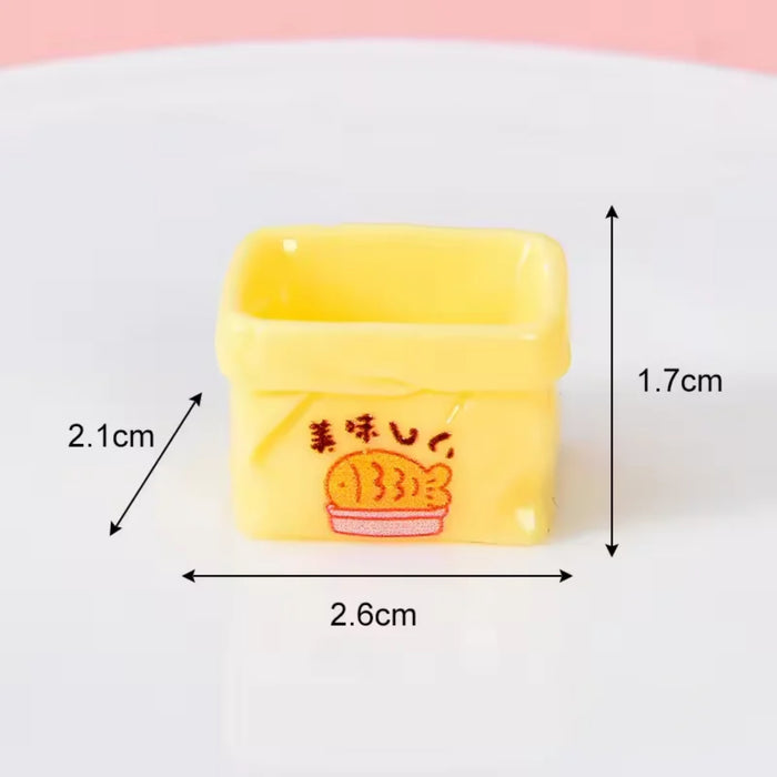 Kawaii Dollhouse Miniature Colorful Food & Storage Bags – 6-Piece Collection