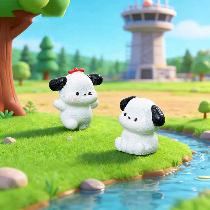 Kawaii Puppy Miniatures Set of 6 – Cute Dog Figurines for Desk Decor & Fairy Gardens