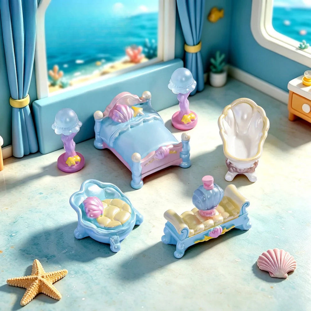 Ocean Dreamer Mermaid Miniature Bedroom Furniture Set (6-Piece)
