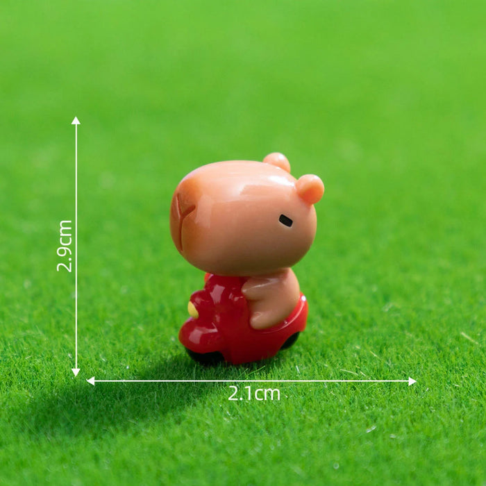 Cute Camping Capybara Miniature Set of 4 – Tiny Collectible Figurines