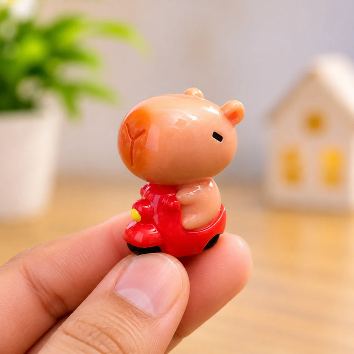 Cute Camping Capybara Miniature Set of 4 – Tiny Collectible Figurines