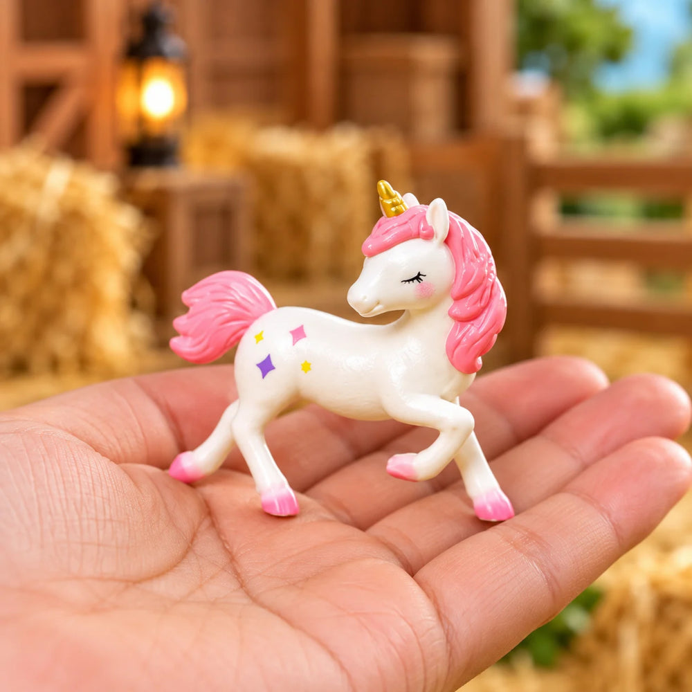 Charming Miniature Farm Animals & Magical Unicorn Figurine Set (Set of 5 Collectibles)